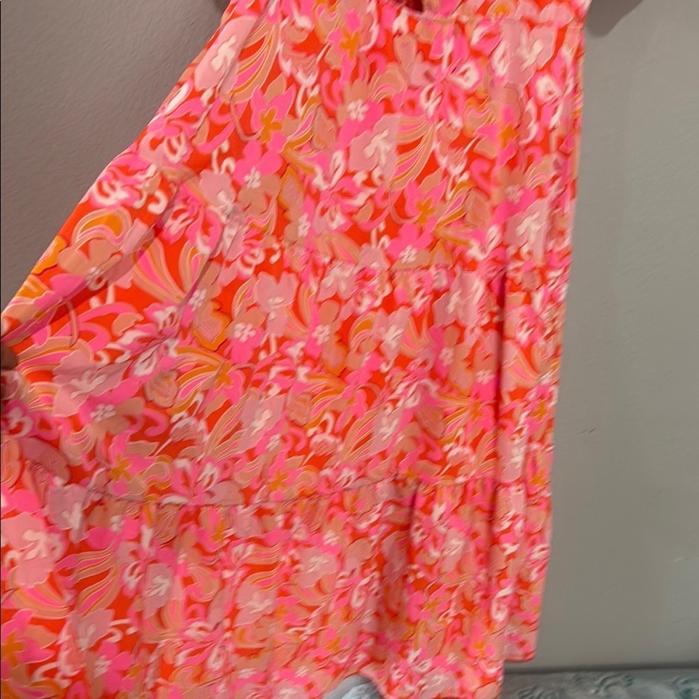 Psychedelic paisley 70s print cottagecore Floral Pink Maxi Dress - Picture 7 of 13